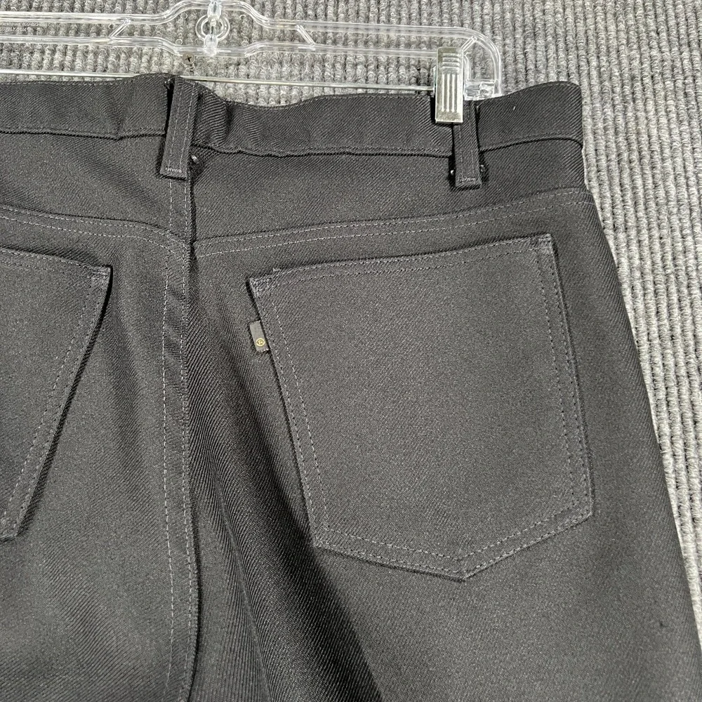 Vintage Levis Dacron Polyester‎ Pants Mens 36x30 (36x26) Black Casual Trousers